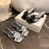 Dulces Flores 2025 Nuevo Estilo de Verano Hermosos Tacones Altos de Punta Abierta, Versátiles Tacones de Aguja para Mujeres para Usar con Faldas y Sandalias