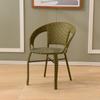 Silla con Respaldo Silla Individual de Ratán Silla para el Hogar Teng Sillón Trenzado Silla de Comedor para Exterior Asiento de Ocio para Balcón Silla de Ratán para Ancianos