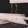 Entrada Transfronteiriça Brinco Longo de Tassel de Flor e Diamante de Luxo Liga de Alta Qualidade Brilho no Rosto Brincos de Folha Pequena Brincos Populares