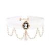 AliExpress novos acessórios moda feminina Colar de renda com borla de pérola corrente de pescoço nicho gargantilha Harajuku