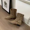 Botines Melanoid Estilo Urbano para Mujer 2025 Otoño Nueva Llegada Botas de Caña Media Botines Pequeños Franceses Color Nude Botas Vaqueras Botas Chelsea