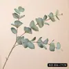 Planta de simulación eucalipto arreglo floral para el hogar planta verde decoración floral sosteniendo flor rama única 3 horquillas pulpa peluda hoja de dinero