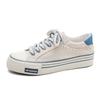 Zapatos de lona de suela gruesa y caña baja de estilo coreano para mujer, zapatillas de plataforma modernas, estilo retro, con orejas de trigo, color blanco, para primavera