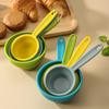Juego de 4 piezas de color taza medidora cuchara medidora con escala taza medidora herramientas de horneado DIY pala para perro gato cuchara cuchara para harina