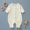 Mono de verano fino para bebés niños y niñas ropa de bebé modal pijama de manga larga ropa de aire acondicionado para recién nacidos ropa de verano