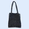 24 Nuevo Ins Mismo Estilo Gris Calado Elegante Combinable Gran Capacidad Casual Hecho a Mano Abalorios Bolso de Hombro