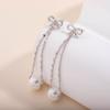 Pendientes Largos con Borla y Colgante de Perla con Lazo Estilo Japonés y Coreano Pendientes de Perla de Alta Calidad Pendientes de Perla de Plata S925 para Mujer