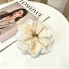 Goma de pelo scrunchie vintage versátil extragrande para adultos, elegante scrunchie floral para coleta