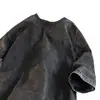 Nueva camiseta de algodón puro moderna batik vintage holgada de manga corta lavada desgastada para hombres y parejas top dopamina