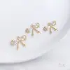 Chapado en Oro de 14K Conserva el Color Circonita Lazo Perla de Cristal Pegajoso Colgante para Joyería Hecho a Mano DIY Colgante de Aguja para Perla
