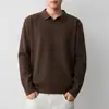 Suéter de Tricô Momeike Masculino de Alta Inteligência para o Dia a Dia com Textura Canelada, Suéter Masculino Outono 26 Novo com Gola V Pequena 22327