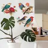Pegatinas Decorativas de Pared Estilo Chino Retro con Rama Floral y Pájaro Fun-E361 para Dormitorio y Estudio, Autoadhesivas, Venta al por Mayor para Exportación
