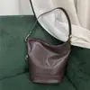 Bolsa Transversal Tote Versátil Estilo Coreano Nicho Personalizada de Fábrica Bolsa de Ombro Balde Moda Couro Bovino Vegetal Cristalino