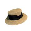 Sombrero de Paja con Lazo de Moda de Nicho Británico Elegante Estilo Hepburn para Eventos Sociales Sombrero de Playa para Primavera y Verano Sombrero de Sol de Paja Versátil
