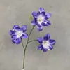 Flor de Sino Prateado de 3 Cabeças Flores de Seda para Casamento Materiais Arranjo de Flores para Fundo de Salão de Casamento Decoração de Beira de Estrada Embelezamento de Arte Floral Colocação de Flores Pequenas