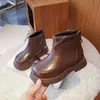 Botas para Niñas Otoño Invierno Nuevas 2026 Botas Martin para Niños Zapatos Individuales para Niña Botas Cortas Estilo Británico Zapatos de Algodón de Dos Capas Negro