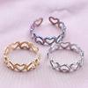 Anillo de Amor Transfronterizo Europeo y Americano para Hombres y Mujeres Estilo Frío Nicho Simple Color Libre Apertura Ajustable Acero Inoxidable