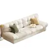 Sofá Nube para Apartamentos Pequeños, Sofá de Tela Color Crema, Estilo Minimalista Moderno Italiano, de Tres Plazas, Fila Recta, Estilo Relajado