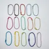 Accesorios de joyería DIY al por mayor, cadena de cuentas con electroforesis de color, colgante de cadena de cuentas de hierro, hebilla de cadena, etiqueta de conexión, colgante de cadena