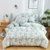 Juego de Ropa de Cama de Cuatro Piezas Floral de Primavera 100% Algodón para Uso en el Hogar, Funda de Edredón Suave de Algodón Puro, Sábana Bajera Matrimonial, Juego de Cuatro Piezas para Todas las Estaciones