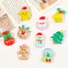 Nuevos Accesorios de Resina de Muñeco de Nieve Navideño con Lentejuelas Facetadas Accesorios para Joyería DIY Accesorios para Fundas de Teléfono Móvil Accesorios para el Cabello