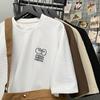 Camiseta de manga corta Waffe Ice Silk para hombre, estilo coreano de verano, ropa de marca de moda, bordada, holgada, de media manga, estilo americano, de peso pesado.