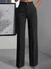 Pantalones de traje de pierna ancha a rayas verticales de cintura alta para mujer, Comercio exterior transfronterizo de verano 2026 Amazon, Elegantes y modernos para el trabajo, Versátiles