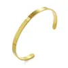 Pulsera abierta simple lisa en forma de C transfronteriza al por mayor, pulsera de acero inoxidable color oro rosa, estilo versátil ins europeo y americano para parejas