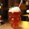 Copa de cóctel transparente de borosilicato alto con forma de calabaza, copa Haibo, vaso de vidrio resistente a altas temperaturas, vaso para bebidas, vaso para jugo, vaso para bebidas frías