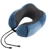 Almohada en Forma de U Transfronteriza al por Mayor Puede Almacenar Espuma Viscoelástica Almohada de Viaje para el Cuello para Oficina Viajes