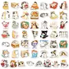 Compra directa transfronteriza de 50 pegatinas decorativas divertidas de gatos de dibujos animados, materiales creativos para diario, pegatinas impermeables para manualidades infantiles