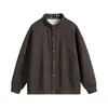 Cardigan de terciopelo sintético de dos piezas de la marca de moda Zuma para Otoño/Invierno 2026, sudadera de manga larga para hombre, chaqueta con cuello alto y bloques de color para hombre