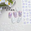 Adesivos de Unhas Artísticas Flor de Pérola Diamante de Cristal Estilo Doce Pontos Pérola Flor de Cinco Pétalas Rosa Branco Flor Pequena Joia para Unhas