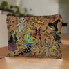 Bolsa de Cosméticos Estampada de Halloween, Bolsa de Almacenamiento Portátil, Nueva Bolsa de Tocador de Gran Capacidad de Calabaza y Bruja