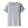 Venda direta primavera e verão jovens masculinos manga curta cor sólida lisa camiseta roupa de classe roupa de trabalho em grupo para mapa logotipo personalizado impresso