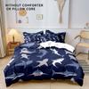 Funda de edredón con estampado digital de tiburón de dibujos animados transfronteriza, juego para decoración de dormitorio, juego de ropa de cama de animal marino
