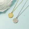 Colgante Redondo de Moneda Collar del Principito para Mujer, Cadena de Clavícula Simple y Elegante, Moderno y con Estilo, Estilo Coreano, Versátil, Moda Estudiantil