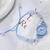 Reloj de Pulsera con Perlas de Color Caramelo Fresco para Niñas con Colgante de Mariposa Estilo Dulce Reloj Digital de Cuarzo para Estudiantes Fuente Mayorista