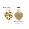 2024 Nuevo Día de San Valentín Botas de Duende con Brillo de Leopardo Rosa Aretes Arcoíris Aretes de Botón