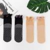 Medias de Seda de Trébol de Cuatro Hojas Medias Cortas Sueltas de Seda Verano para Mujer Finas Anti-enganches Seda Boca Ancha Calcetines de Madre Calcetines Mensuales para Mujeres Embarazadas Postparto