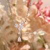 Camellia original Lolita traje nicho oro rico chapado en 18K Super hada pendientes de diamantes artificiales brillantes