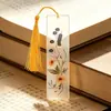 Marcador de Páginas Acrílico Transparente 2D Marcador de Flores Creativo Suministros de Estudio para Estudiantes Papelería Regalo Regalo Creativo
