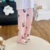Calça Térmica Macia Outono e Inverno, Calça Longa Feminina com Laço, Calça Casual Solta para Casa que Pode Ser Usada Fora
