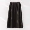 Falda de Lujo Ligero Hengjia Qh de Mezcla de Cachemir y Seda para Mujer, Nuevo Modelo de Invierno con Abertura Trasera
