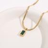 Colar de Aço Titânio Diamante Verde Novo Modelo Quente Celebridade da Internet 2024 Corrente Feminina de Verão para Clavícula Não Desbota Luxo Acessível Nicho de Alto Nível