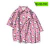 Camisa de Hello Kitty de manga corta con el mismo estilo de Hello Kitty, nueva camisa de verano para hombre y mujer, holgada, combinable, con lindas flores.