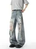 Estilo Americano 2026 Nuevos Jeans Rotos Sueltos Retro Adelgazantes Pierna Recta Largo Hasta el Suelo Pantalones Casuales Moda Masculina