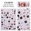 Adesivos Fofos e Adoráveis de Filhotes para Unhas, Vários Designs Mistos, Adesivos de Unhas Embossados 3D de Gatos de Desenho Animado, Estilo Ca