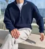 Estilo Coreano Otoño e Invierno Nuevo Estilo Tejido de Punto Cremallera Media Cuello Alto Sencillo Chaqueta Cálida Estilo Trendy de Negocios para Chicos
