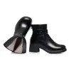 Botines botines cálidos entrega para madres de mediana edad zapatos botines invierno tacón grueso felpa cuero zapatos superficie suave uno de mujer